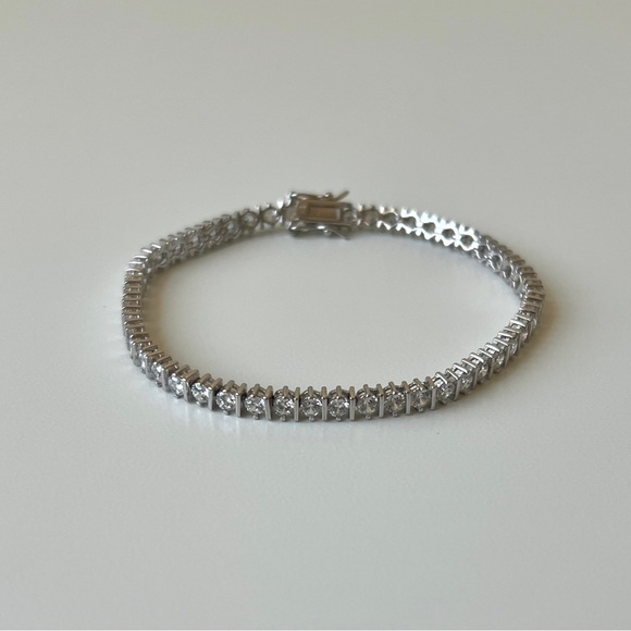 Macy’s Sterling Silver Cubic Zirconia Tennis Bracelet | 7.25” | NWT - Picture 1 of 14